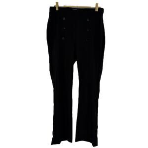 VTG Y2K Castro Women S Black Pants w Buttons Mini Flare High Rise Office Siren